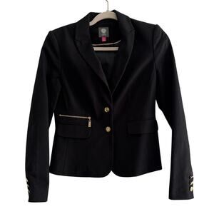 Vince Camuto Black Gold Button Blazer, Size 2